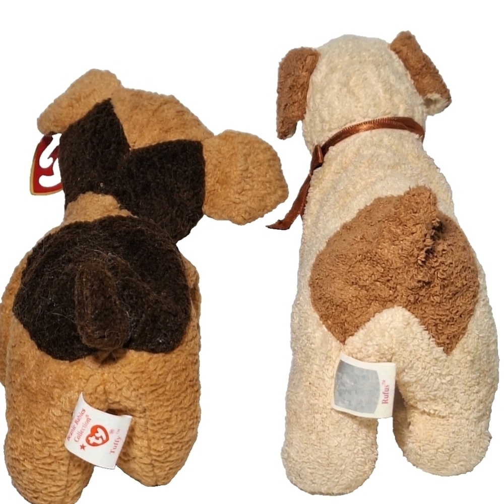 TUFFY Brown Terrier, RUFUS Welsh Terrier pups Retired Ty Beanie Baby Lot of 2 - Picture 5 of 6